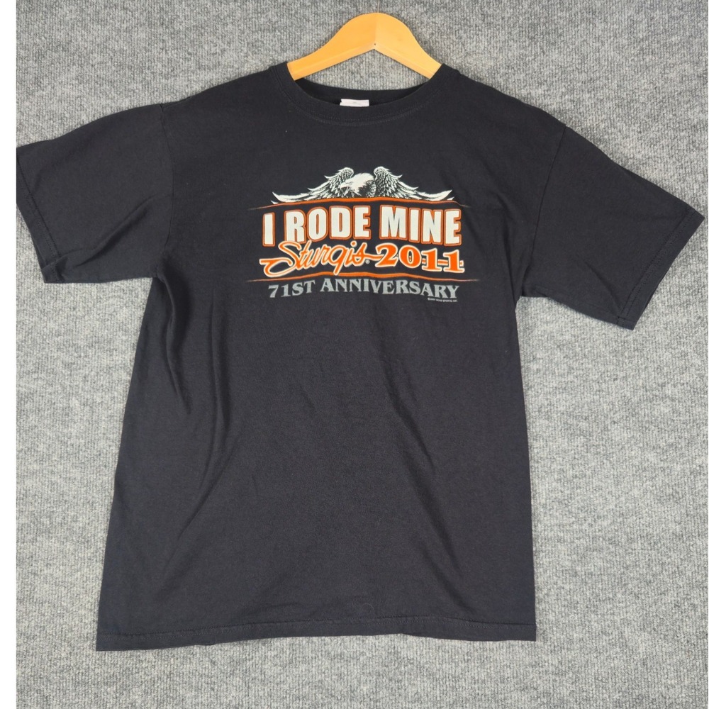 Sturgis Motorcycle Rally 2011 71st Anniversary T Shirt Black Cotton Mens Sz M